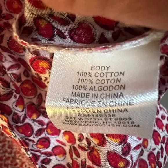 Parke & Ronen Red Apples S/S Buttoned Down Shirt - Sz. L - Picture 6 of 6